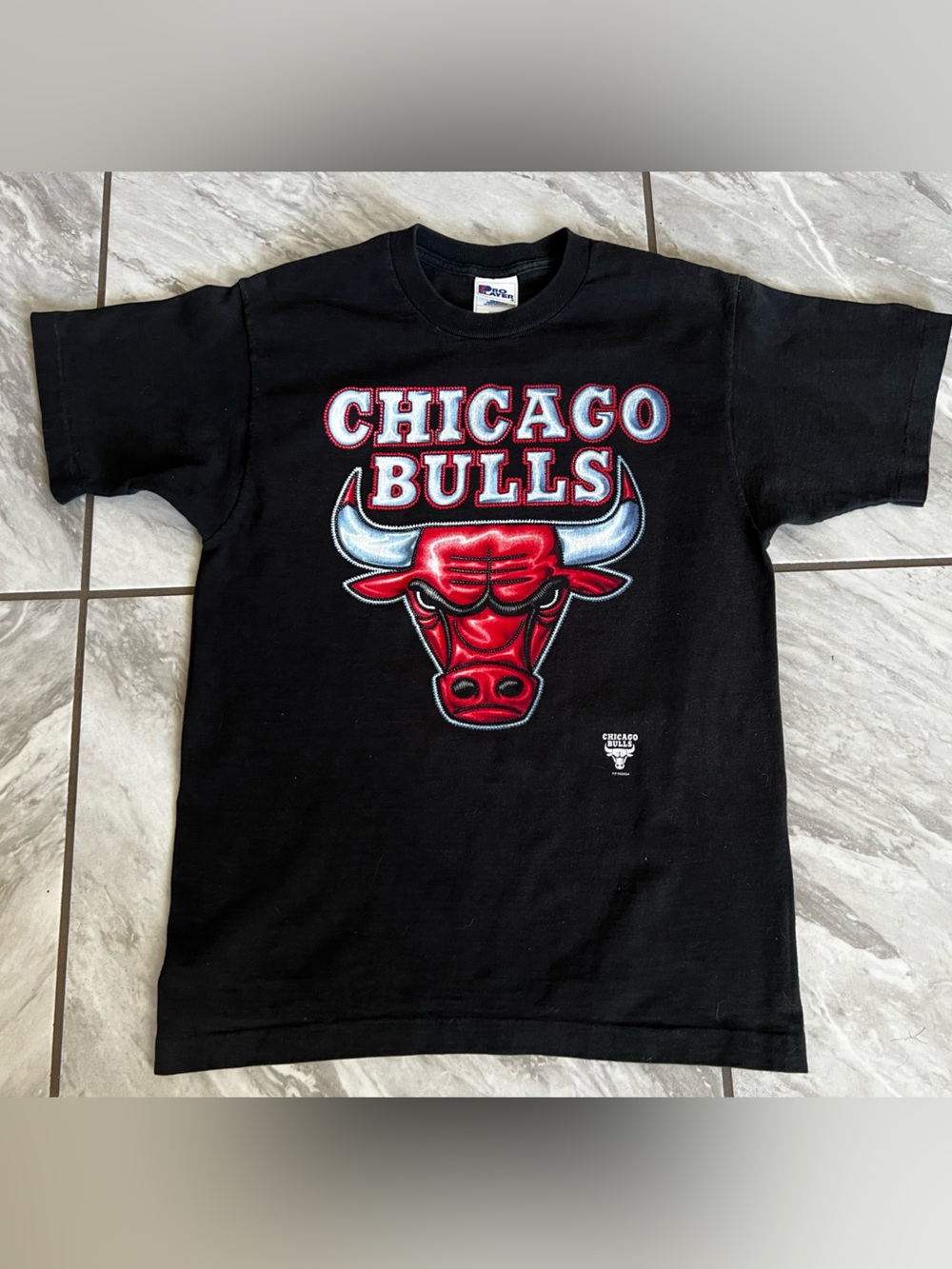 Pro Player Black T-Shirt Chicago bulls 90s NBA Tee medium